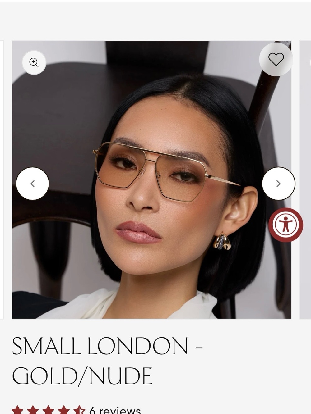 Small London Gold Sunglasses with Nude Lenses